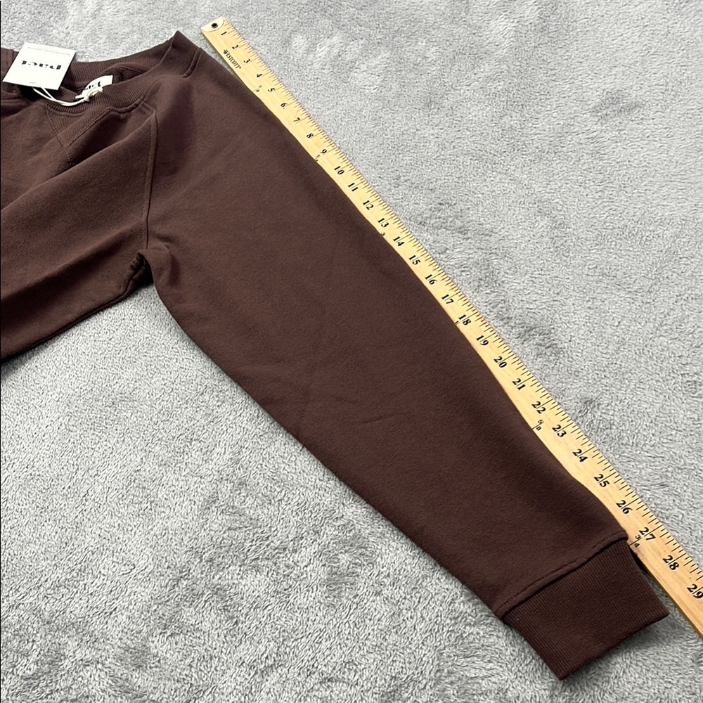 NEW Pact S 100% Organic Cotton Women Brown Carob Downtime Crew Neck Sweater - Picture 5 of 10